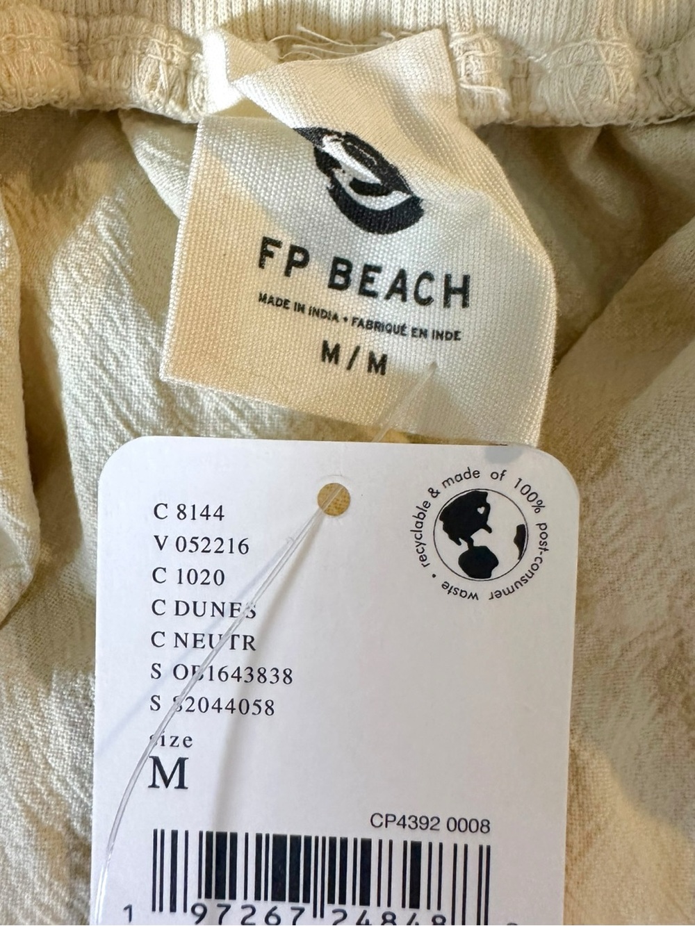Free People Bohemian Beach Balloon Harem Zon Jumpsuit in Neutral Tan Medium NWT - Picture 8 of 10